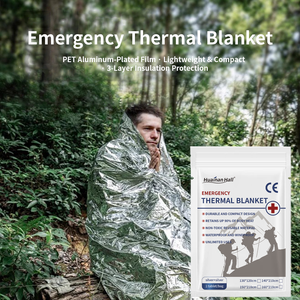 Manta <span class=keywords><strong>de</strong></span> Emergencia <span class=keywords><strong>de</strong></span> Aluminio, Resistente al Calor, Impermeable, con Aislamiento Térmico, Certificación CE, Hipoalergénica, para Dormir - Product Image 3