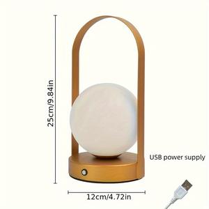 Lámpara de mesa de luz nocturna nórdica moderna portátil de <span class=keywords><strong>5V</strong></span>, cuerpo minimalista de Metal para dormitorio, hogar, decoración de Camping al aire libre, CC personalizada - Product Image 5