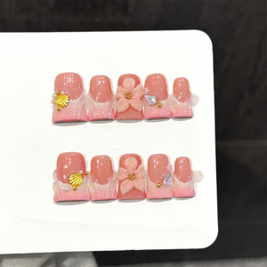 Uñas Acrílicas Postizas Largas Hechas a Mano, Uñas de Pato Engrosadas, Uñas Falsas 3D Reutilizables Adhesivas - Product Image 2