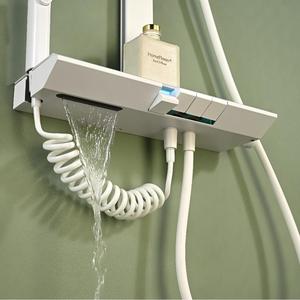 LED <span class=keywords><strong>Piano</strong></span> bagno contemporaneo doccia rubinetto in ottone doppio manico spazzolato finitura ceramica getto pioggia vasca da bagno doccia rubinetto - Product Image 4