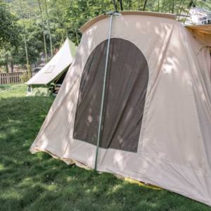 Tienda de Campaña de Lona de Algodón de Alta Calidad, Tienda de Campaña Familiar Tipo <span class=keywords><strong>Cabaña</strong></span> con <span class=keywords><strong>Arco</strong></span> Flexible, Tienda de Campaña Impermeable para Acampar al Aire Libre - Product Image 3