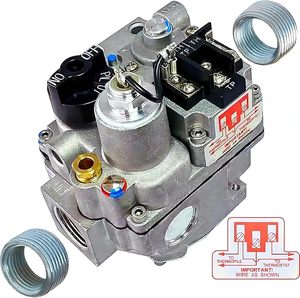 Válvula de Gas para Freidora 700-506, Válvula de Gas Combinada de Grado Comercial con Termostato y Reductores de 3/4" x 1/2" - Product Image 1
