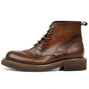 High-quality Cowhide Men's Formal Chelsea & Chukka Boots Lace-up Waterproof Ankle Boots for Autumn Casual <b>Shoes</b> - Product Image 2
