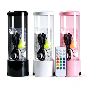 LED Jellyfish Lamp Remote Control <b>USB</b>-Powered ABS E26 Rainbow Color-Changing Ambient <b>Night</b> <b>Light</b> Silent Desktop Decoration - Product Image 2