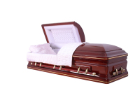 Ataúd de Lujo para Entierro, Servicios Funerarios para Adultos, Madera de Álamo Blanca Hecha a Mano, Forro Suave, Asas Cromadas, Ataúdes Conmemorativos Premium