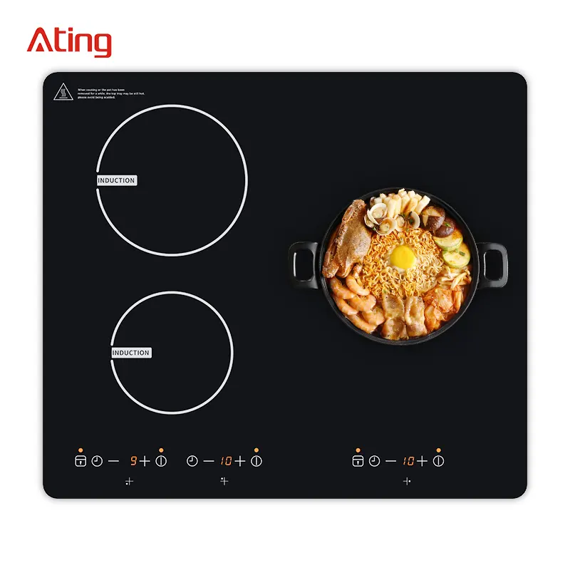 중국 고품질 3 버너 6000W 유도 쿡탑에 내장