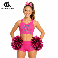 Ensemble de cheerleading personnalisé, vêtements d'entraînement sublimés, tenues d'échauffement pour équipe de cheerleading, nœuds et pompons de cheerleading, vêtements d'entraînement professionnels