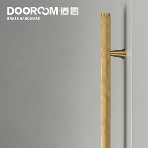 Dooroom Brass Long Furniture Handles Knurled Wardrobe Dresser Cupboard Cabinet Drawer Pulls for Refrigerator Door