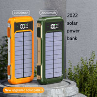 Batterie Externe Solaire en Promotion 10000mAh 20000mAh Charge Rapide Extérieure avec Câbles Intégrés