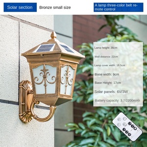 โคมไฟติดผนัง LED พลังงานแสงอาทิตย์สำหรับประตูภายนอกอาคาร, โคมไฟติดผนังอลูมิเนียม IP65สวนพลังงานแสงอาทิตย์ - Product Image 6