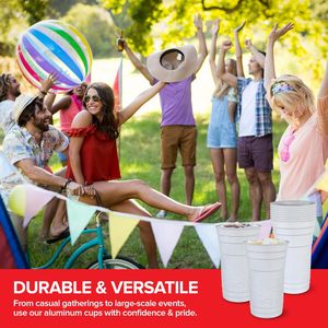 Gobelets à bière réutilisables en aluminium, jetables, pour camping en plein air, fêtes, festivals, boissons froides, café, gobelets à bière en métal - Product Image 4
