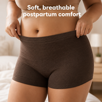 Culotte post-partum jetable marron taille haute, sans couture, extensible, en tissu non tissé, super élastique, personnalisable OEM/ODM