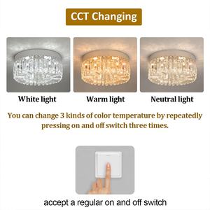 โคมไฟเพดานติดพื้นผิวขนาดเส้นผ่านศูนย์กลาง 40 ซม. คริสตัล 3 สี LED แลมปารัส - Product Image 3