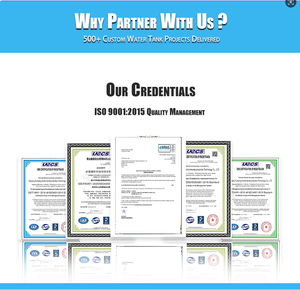 Grand réservoir d'eau sectionnel en PRF de 100000 litres vendu en usine Réservoir de stockage rectangulaire en PRV en fibre de verre pour le traitement de l'eau - Product Image 2