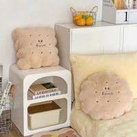 Coussin en peluche en forme de biscuit au beurre de dessin animé mignon, doux et moelleux, simulation de biscuit, coussin rembourré, poupée en peluche pour canapé et lit à la maison