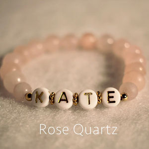 <strong>Personalised</strong> Bracelet Custom Name KATE Gemstone Beaded Bracelet Dainty Handmade Birthday <strong>Gift</strong> for Mom Daughter - Product Image 2
