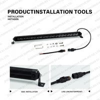 Barre lumineuse LED à une seule rangée de 8 pouces, 36W, 1440LM, ultra-mince, pour Jeep Wrangler, Toyota Tacoma, Hilux, montage sur pare-chocs ou grille