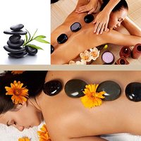 Set Batu Panas, 60 Buah Pijat Basal Batu Hangat Pijat Tubuh Batu Lava Alami Batu Basal untuk Terapi Pijat Spa