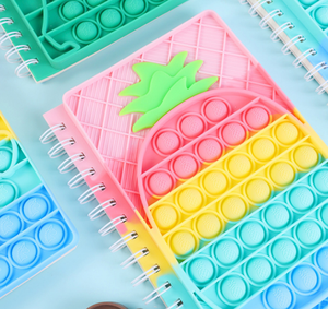 A5彩虹硅胶盖螺旋笔记本卡通减少烦躁泡泡儿童笔记本 - Product Image 6