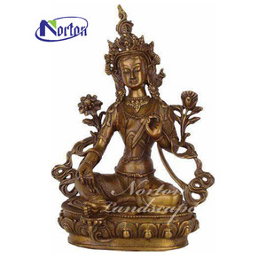 Conception personnalisée Métal Bronze Buda <span class=keywords><strong>Bouddha</strong></span> Sculpture <span class=keywords><strong>Tara</strong></span> verte Statue en laiton pour la décoration de la maison - Product Image 5