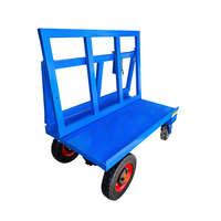 Carro de mano de obra eléctrico fácil de plegar, carro de transporte de carga de cuatro ruedas de 500kg para placa de vidrio, placas de yeso y Metal