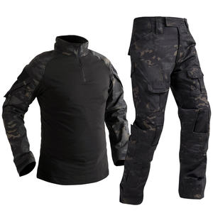 Completo Tattico Mimetico da Uomo con Maglia con Zip a 1/4 e Pantaloni Rip-Stop per Addestramento al Combattimento all'Aperto e Caccia - Product Image 5