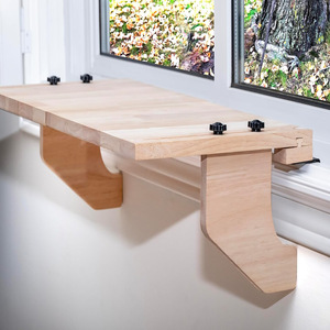 Solid Wood Window Sill Extender Natural Color Clip On Type For Living Room Balcony Plant Storage - Product Image 3