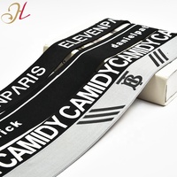 Hualiu venta al por mayor Jacquard Web letra correa elástica doblar sobre tejido poliéster nailon Jacquard patrón banda elástica