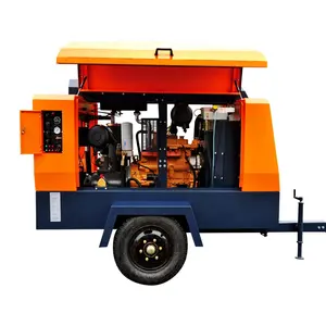 Compressor 375 cmf Diesel Engine Powered Mobile Air Compressor Diesel Compressor for Construction Work