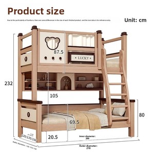Liserve Edinburgh Mobili in Legno Massello Design Moderno e Semplice Letto <span class=keywords><strong>a</strong></span> Castello Multifunzionale con Sponda Alta <span class=keywords><strong>per</strong></span> Bambini e Bambine - Product Image 4
