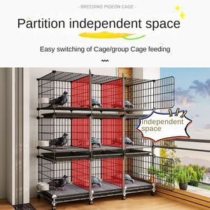 <span class=keywords><strong>Cage</strong></span> à oiseaux en métal écologique surdimensionnée pour la maison avec plateau en plastique à motif solide à utiliser en intérieur pour l'élevage de pigeons et de poulets - Product Image 3