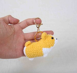 Funny Puppy Crochet Keychain Handmade Knitted Corgi Keyring Cute Crochet Mini Dachshund Doll Key Ring Charm Animal <b>Dog</b> Key <b>Chain</b> - Product Image 2