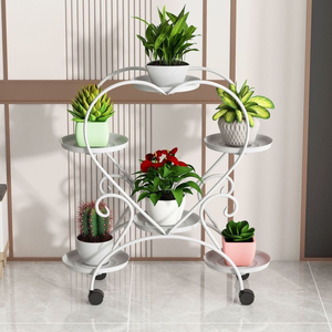 Fer forgé contemporain extérieur jardin décor à la maison suspendu au sol en métal Pot de fleur support de plante - Product Image 2