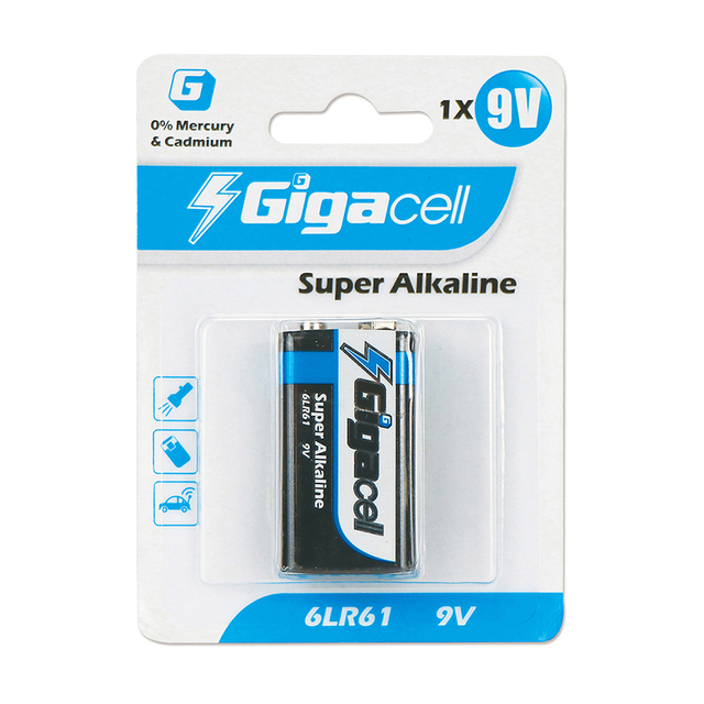 Factory Direct Sales Super Alkaline Battery 6LR61 9 Volt Alkaline Batteries