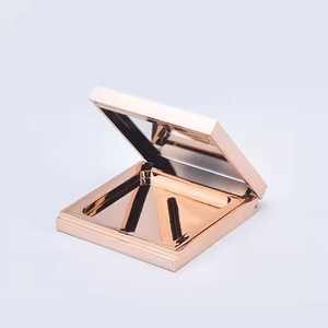 Estuche de Lujo Cuadrado de <span class=keywords><strong>Metal</strong></span> Dorado para Polvo Compacto con Espejo, Magnético, Vacío, Personalizable, de Plástico, para Base de Maquillaje - Product Image 2