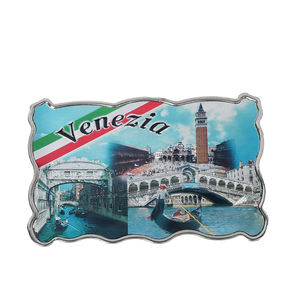 OEM/ODM Nouveau design d'artisanat Italie Venezia Tourist Travel City Venice Souvenir Drift Bottle Aimant de réfrigérateur à double étage en feuille d'étain - Product Image 4