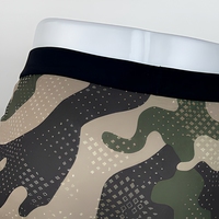 Boxer pour hommes imprimé camouflage, sous-vêtements tissés, ceinture élastique, usage quotidien