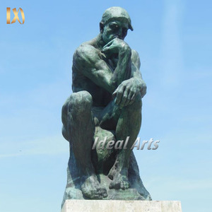 Statue du Penseur en <span class=keywords><strong>bronze</strong></span> grandeur nature, sculpture célèbre <span class=keywords><strong>de</strong></span> <span class=keywords><strong>Rodin</strong></span> pour la décoration <span class=keywords><strong>de</strong></span> jardin extérieur - Product Image 5