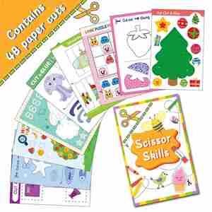 Libro di Attività per Bambini con 48 Pagine, Taglio con Forbici, Adesivi, Conteggio, Puzzle Illustrati, Quaderno di Attività per Bambini - Product Image 1