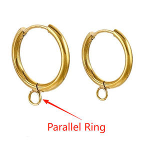 DIY аксессуары для изготовления ювелирных изделий из нержавеющей стали 18K Золото PVD пустые Ушные Кольца 12-14 мм Серьги Huggie крючки с петлей - Product Image 3