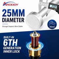 ARODDY 80K Tringle à rideau de douche robuste en acier au carbone, sans perçage, avec système de tension interne de 25 mm, longueur 27,56-47,24 pouces