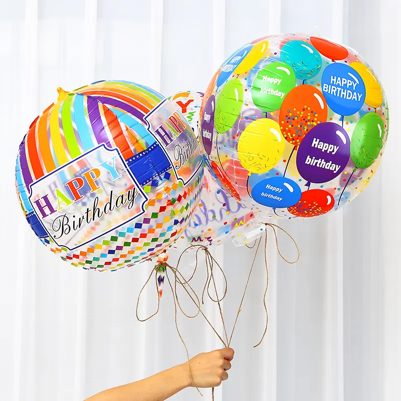 22 inç 4D Bobo balon balonlar parti süslemeleri baskılı Bobo parti balonları tatil malzemeleri toptan