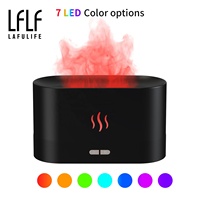 Diffuseur d'huiles essentielles ultrasonique à LED effet flamme colorée, humidificateur à brume froide, lampe diffuseur de flamme pour dropshipping