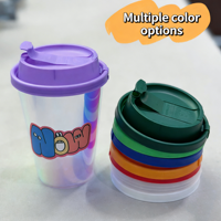 Couvercle jetable 90 mm en PP épaissi pour gobelet de thé au lait à emporter, couvercle monobloc coloré pour thé et café