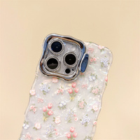 Nouvelle Arrivée Coque de Téléphone Portable Imd à Motifs Floraux pour iPhone 11 12 13 Pro Max 14 15 16 Plus avec Support de Cadre d'Appareil Photo