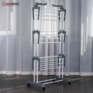 Moderno Perchero Metálico Ecológico de Tres Niveles Ajustables y Duradero con <span class=keywords><strong>Base</strong></span> de Mármol para Organizar Ropa en el Baño - Product Image 6