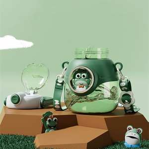 Grande bouteille d'eau en plastique de dessin animé mignon de 1100ml avec paille portable Nouveau verre pour enfants de 1100ml - Product Image 6