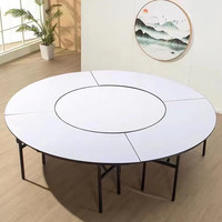 Table de banquet pliable modulaire en forme d'éventail et ronde avec pieds en métal pour mariages et événements