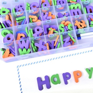 Eco schiuma di plastica <span class=keywords><strong>in</strong></span> legno numeri di alfabeto magnetico simboli carta cancellabile a secco lettera con magnete per i bambini - Product Image 1