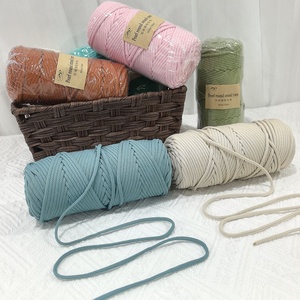 Dây thừng dệt kim <span class=keywords><strong>100</strong></span>% polyester cotton, dày, nhuộm màu, kiểu rỗng, kiểu dáng thời trang, sợi làm giỏ kiểu cách, dây làm giỏ thời trang - Product Image 4